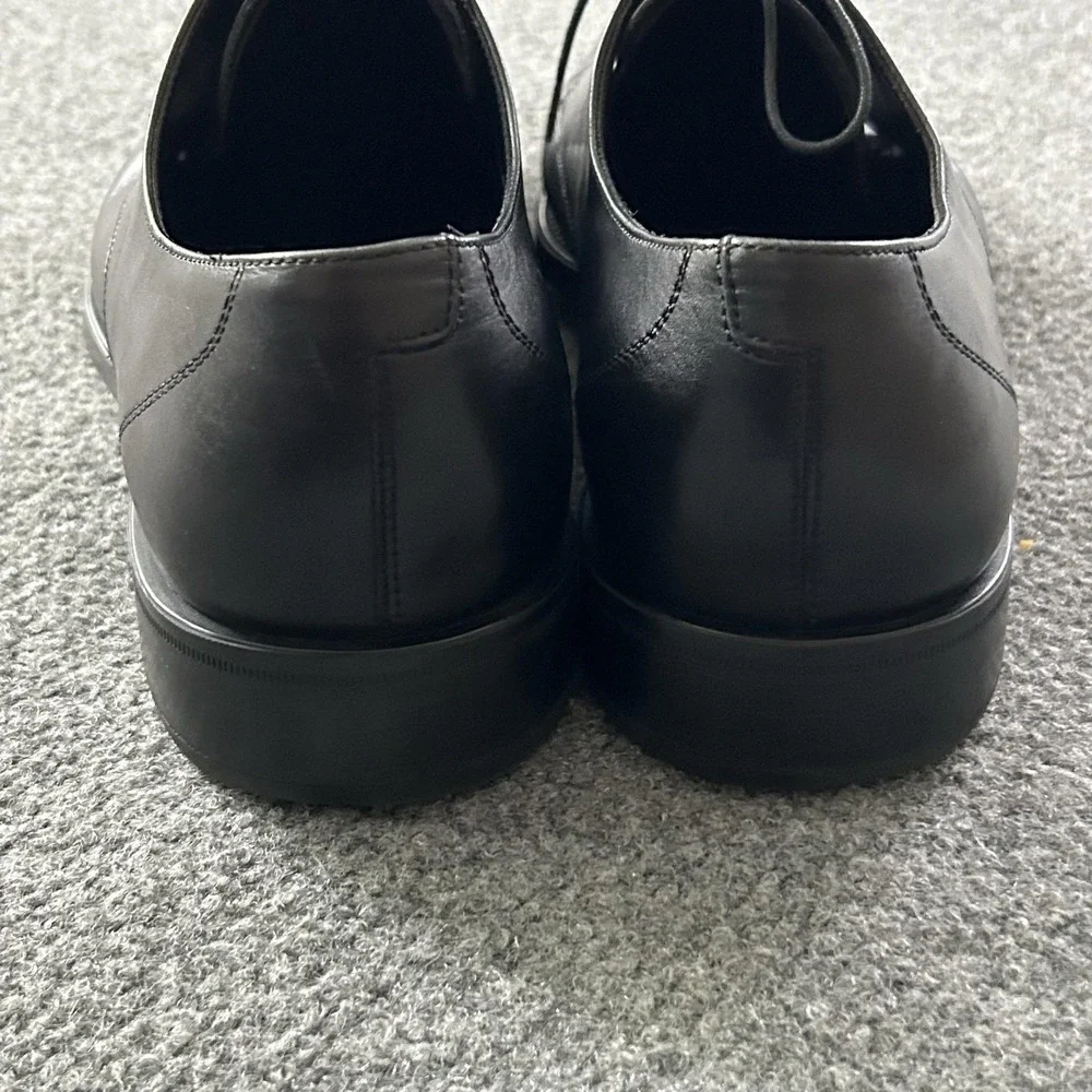 Salvatore Ferragamo Shoes Mens 10 D Black Cap Toe Dress Derby 76VF 78124 Italy